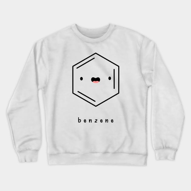 Kawaii Benzene Hydrocarbon Ring Crewneck Sweatshirt by Sofia Sava